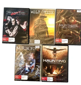 HORROR Mixed Bundle Wolf Creek,Nightmare Elm St, Mirrors, Haunting, Sweeney Todd - Picture 1 of 9