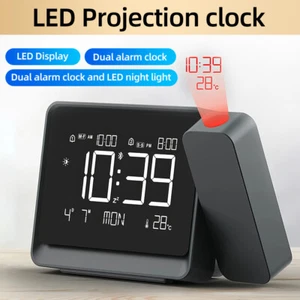 LED Digital Alarm Clock Projection Time Temperature Ceiling Projector Clock AU - Picture 1 of 12