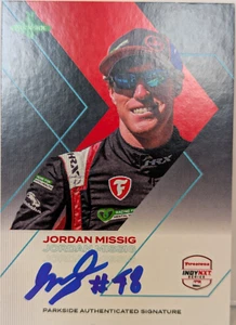Jordon Missig SS-NXT-JM Signature Auto Signed Card 2025 Parkside Indy IndyCar - Picture 1 of 4