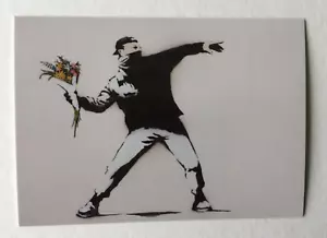 Banksy - Flower Thrower Official Art Card Art of Banksy Exhibition London UK - Picture 1 of 4