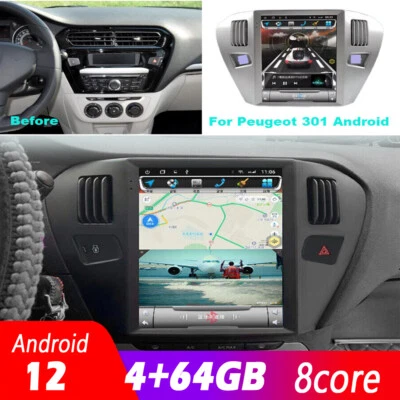 Radio Pantalla Táctil 10.4" Android GPS Navegación CarPlay Para Peugeot 301 2013~2018 Foto 1 de 4