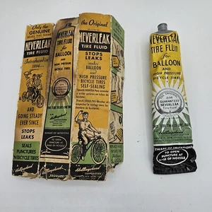 Vintage Original NOS Neverleak Fluid For Bicycle Balloon Tire Repair NIB NOS - Picture 1 of 8