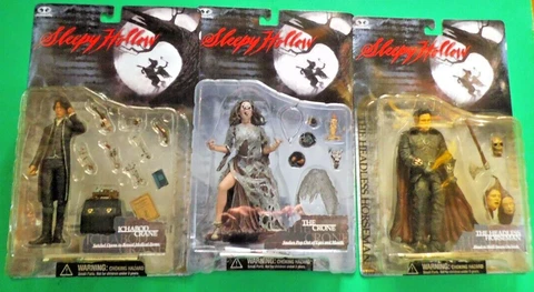 Set of 3 McFarlane Sleepy Hollow, Ichabod Crane, Crone, Headless Horseman 1999 Cover