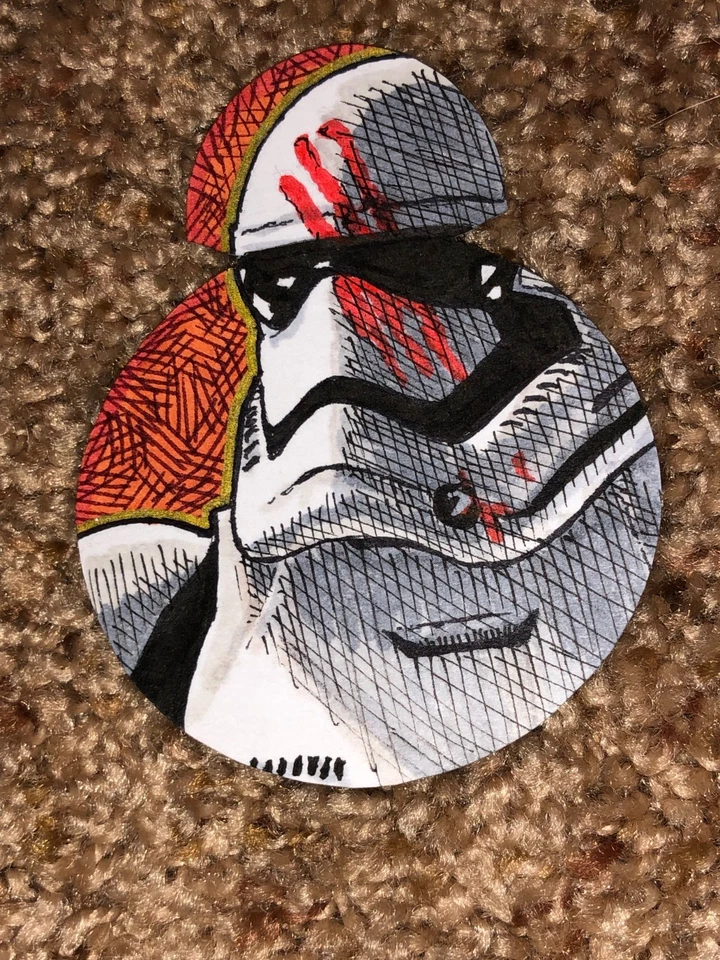 Star Wars Artist Sketch Card 1/1 BB-8 Die Cut Stormtrooper by JM Smith - Image 1 of 1
