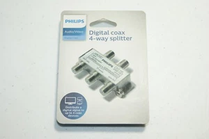 Philips Digital Coax 4-Way Splitter - Gray *NEW & SEALED* - Picture 1 of 2