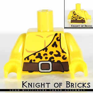 LEGO Minifigure Torso 338 YELLOW Male ORANGE Shirt Leopard Spots BROWN Belt - Picture 1 of 4