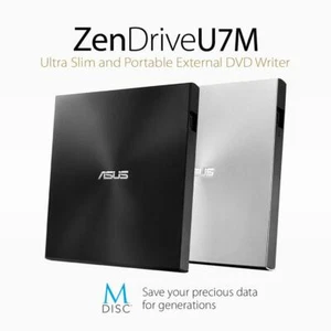 Asus ZenDrive Externer Ultra-Slim DVD Rewriter mit M-Disc - SILBER - Bild 1 von 4