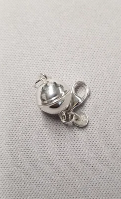 Cerradura magnética redonda D'Joy con cierre de langosta de 1" de plata de ley Foto 1 de 4