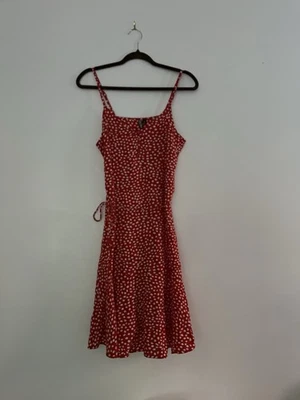Женские изделия красный пятнистый платье без рукавов с талии галстук размер маленький - Изображение 1 из 4