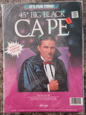 Nueva Capa Drácula Vinilo Negro 45" De Colección con Cuello Stand Up de 5" Halloween GA37 Foto 1 de 2