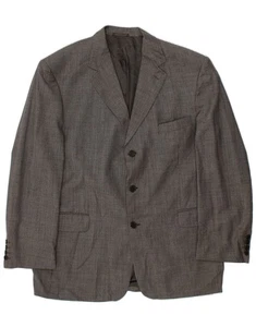 JAEGER Mens 3 Button Blazer Jacket IT 54 2XL Grey Check Virgin Wool EF02 - Picture 1 of 4