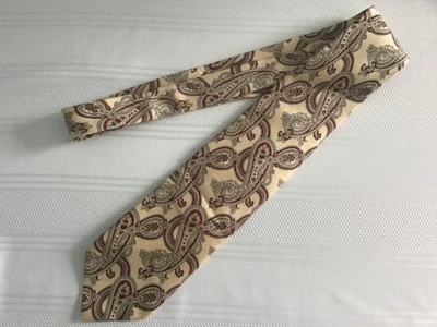 Vintage 1980s Polo Ralph Lauren Silk Tie (pale yellow) T3 - Image 1 of 2