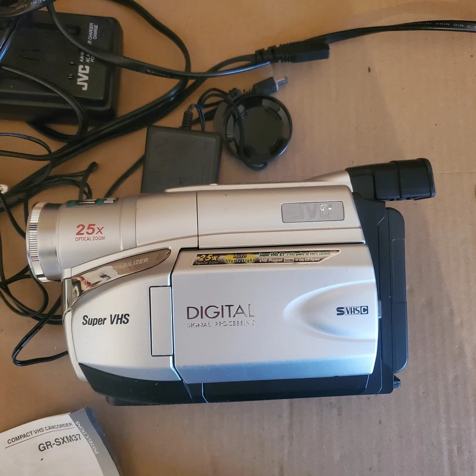 JVC Video Camcorder Super VHS Untested AC Adapter plus battery Charger - Image 1 of 3