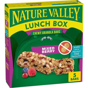 Peanut-Free Chewy Mixed Berry Granola Bars, 5 Bars, 4.6Oz, Cardboard Box - Foto 1 di 11