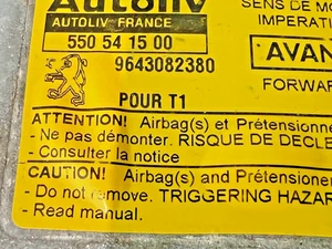 LEERES AIRBAGSTEUERGERÄT PEUGEOT 206 9643082380 AUTOLIV 550541500 AZ - Bild 1 von 4
