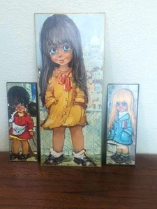 Collectable 1960s Vtg Michel Thomas "Big Eyed" 3 Peice Pictures Read B30 - Picture 1 of 5