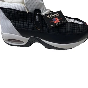 Nuevas Zapatillas Altas Koling Air Con Defectos Para Hombre Talla 11 Cuero Negro/Blanco - Imagen 1 de 8