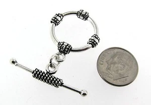 Bali STERLING SILVER Extra Large Toggle Clasp #878 - Picture 1 of 1