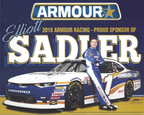 2018 ELLIOTT SADLER "ARMOUR" #1 NASCAR XFINITY SERIES HERO CARD POSTCARD Cover