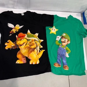 Lot Of 2 Mario Luigi Bowser Tee Shirts H&M Youth 8/10 - Picture 1 of 8