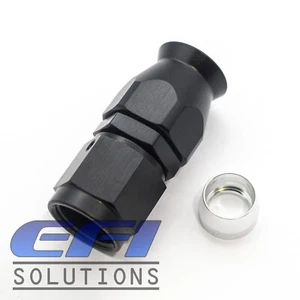 Straight Full Flow Teflon PTFE Hose End Fitting 200 Series AN4 (Black) 201-04BLK - Picture 1 of 1