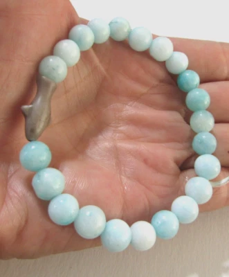 Pulsera elástica de viaje con cuentas de piedras preciosas de ágata 8 mm 7 pulgadas Foto 1 de 4