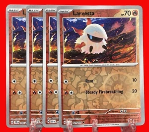 4x JCC Pokémon Larvesta 024/191 Surging Sparks Holograma Inverso Inglés 2024 Casi Nuevo - Imagen 1 de 2