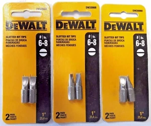 Dewalt DW20068 #6-8 Slotted Bit Tips 1" 3-2 Packs - Picture 1 of 1