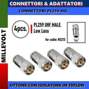 4pz CONNETTORE PL259 LOW LOSS PER CAVO COASSIALE TIPO RG213 LMR400 - Imagen 1 de 7