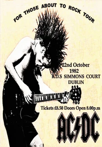 AC/DC RDS Simmons Court Dublin Ireland 1982 Poster A4-A3-A2 Sizes - Picture 1 of 1