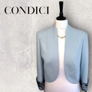 Condici Womens Sky Blue Crepe Navy Lace Occasion Jacket Wedding Party UK 14/16 - Picture 1 of 4
