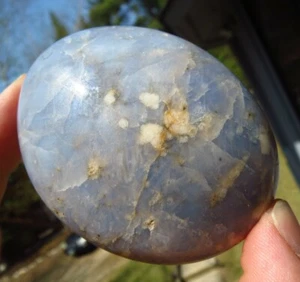 BLUE OPAL GORGEOUS BLUE FLASH POLISHED CRYSTAL PALMSTONE MADAGASCAR *4 - Picture 1 of 11