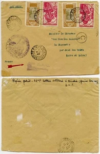 TIRAILLEURS SENEGALAIS + RAC HS CENSOR C0 AIRMAIL FRANCE COLONIES GUINEA KINDIA - Picture 1 of 1