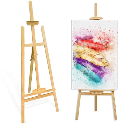 145CM STUDIO EASEL ARTIST ART CRAFT DISPLAY EASELS PINE WOOD WOODEN DRAWING - Image 1 of 4