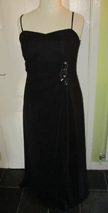 UK TALLA 18 MUJER LARGO NEGRO VESTIDO DE NOCHE VESTIDO DE FIESTA DE BLUE MOON AT ROMANTICA - Imagen 1 de 5