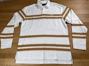 Timberland Herren Polo Hemd gr L / G langarm weiß braun gestreift top pullover - Bild 1 von 12