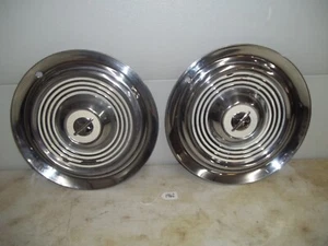 2)VINTAGE 1954 1955 OLDSMOBILE JETSTAR STARFIRE ROCKET HOLIDAY FASTBACK HUBCAPS* - Picture 1 of 16