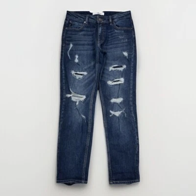 Pantalones de mezclilla KanCan Boyfriend Fit 3/25 (29x28) azul desgastado para niños Foto 1 de 4