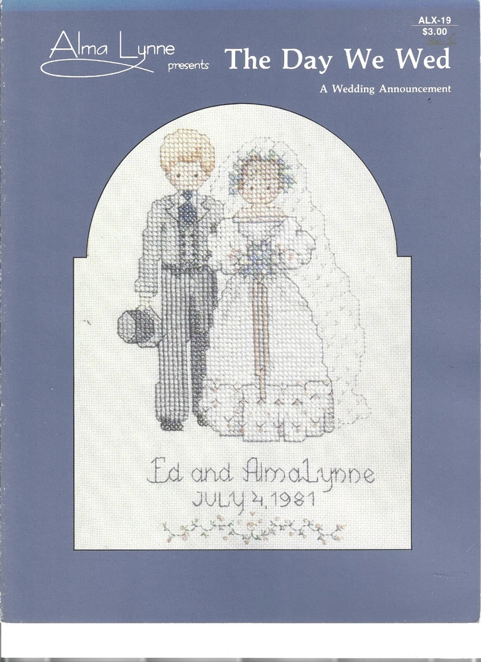 The Day We Wed Alma Lynne A Wedding Announcement Cross Stitch Chart - Image 1 of 1