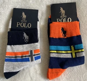 HJC POLO BOYS SOCKS SIZE 25-27 (Two Pair) New - Picture 1 of 7