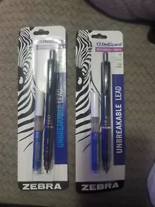 2 packs Zebra Delguard Mechanical Pencil Unbreakable Lead .5mm Fine Point 58611 - Picture 1 of 2