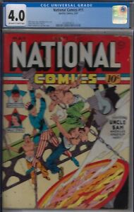 National Comics CGC 4.0 - #11- 1941 QUALITY COMIC- LOU FINE/UNCLE SAM COVER