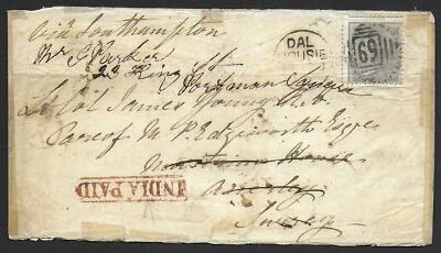 Cubiertas India 1865 4A Wandercover / matasellos / INDIA PAGADO Foto 1 de 2