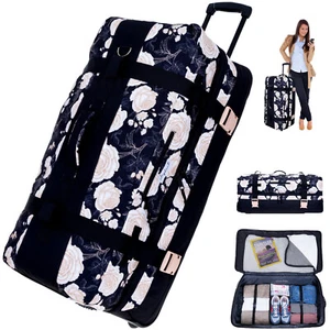 Trolley Damen Reisetasche Elephant 80 XXL Koffer Gepäck 13026 Flower Schwarz +g - Bild 1 von 21