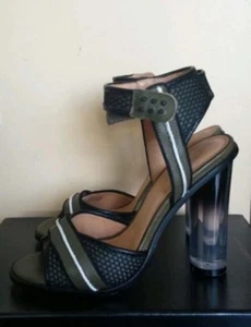 L.A.M.B LAMB Carter Women Leather Dress Ankle Strap Sandals Heels Shoes Green 10 - Picture 1 of 1