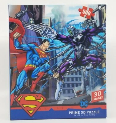 Superman Vs Electro DC 500 Piece Prime 3D Jigsaw Puzzle 24x18 Inch New Sealed - Image 1 of 4