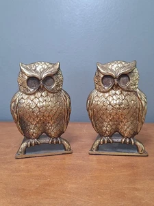 Vintage Brass Owl Bookends Handmade In Isreal - Picture 1 of 7