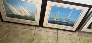 Tim Thompson signiert Passepartout gerahmt Sonderausgabe "Yachts Of The America's Cup" - Bild 1 von 10