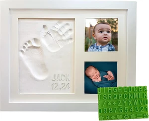 Baby Hand & Fußabdruck Rahmen Andenken Kit | Erfassen Sie Meilenstein Momente mit Safe C - Bild 1 von 12