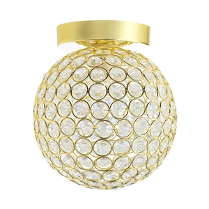 Modern Polished Gold and Beaded Glass IP44 Bathroom Ceiling Light by Happy Ho... - Picture 1 of 4